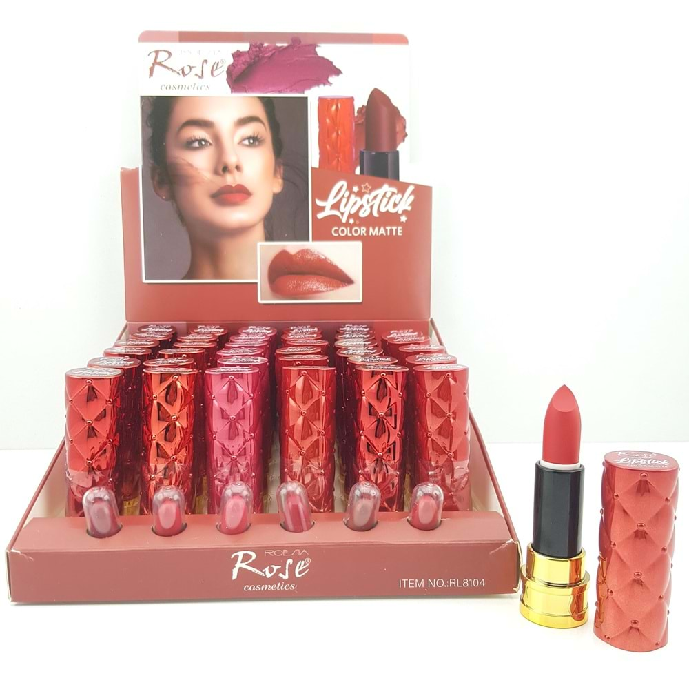 Rose Color Matte Kuru Ruj Rl8104 36*