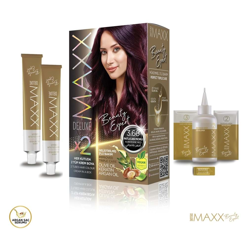 Maxx Deluxe Saç Boyası 3.66 Patlıcan Moru