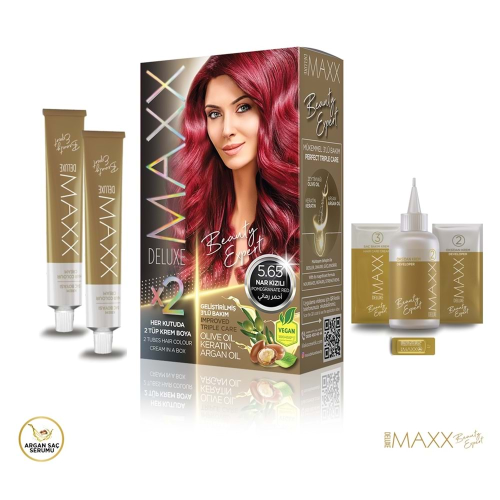 Maxx Deluxe Saç Boyası 5.65 Nar Kızılı