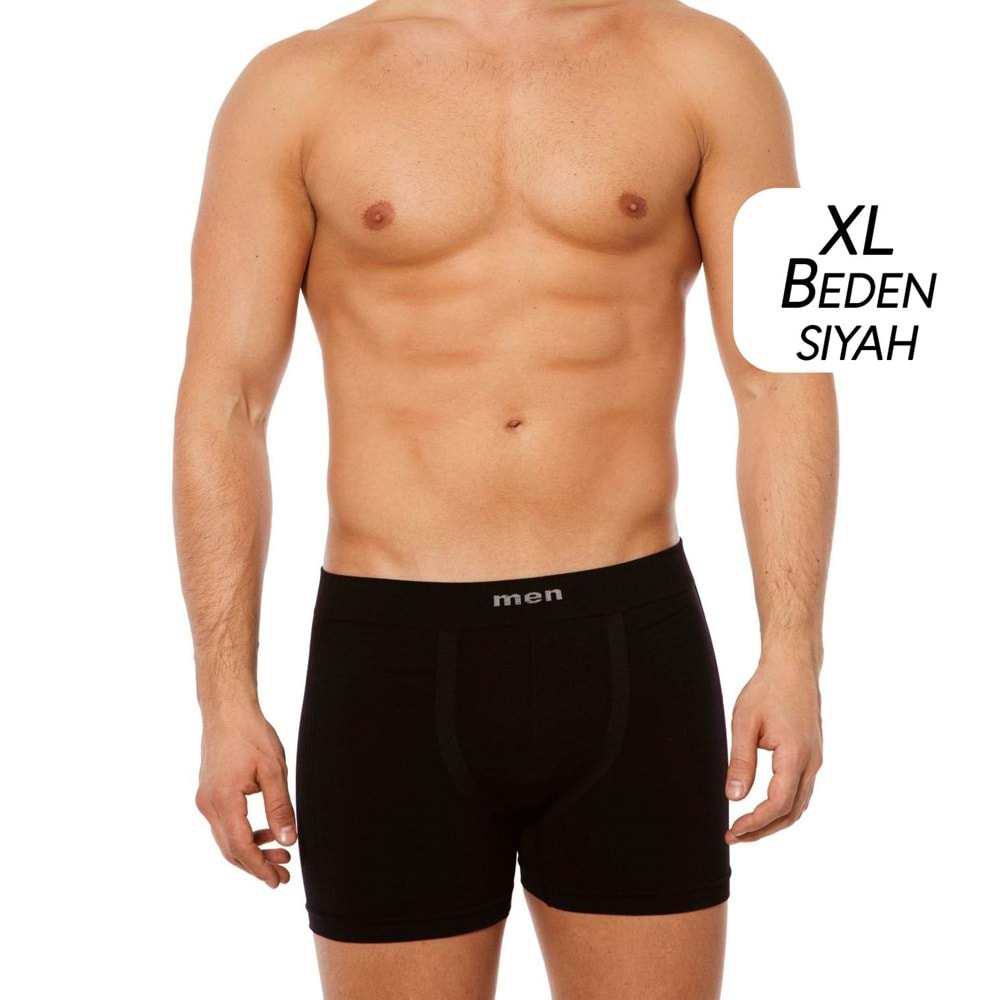 600 Layza Form Erkek Boxer Dikişsiz Siyah XL