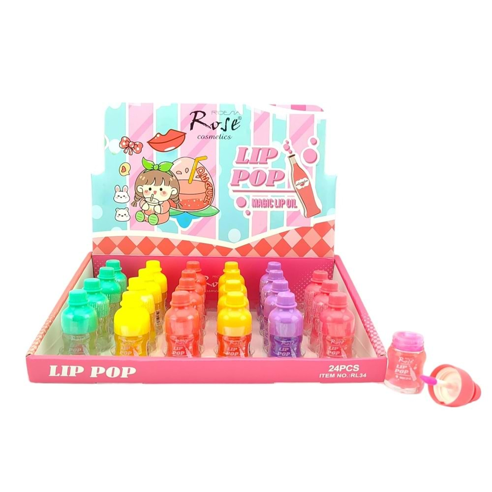 Rose Lip Pop Sihirli Lip Oil Rl34 24*