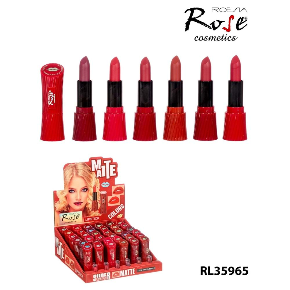 Rose Super Matte Lipstick Kuru Ruj Rl35965 36*