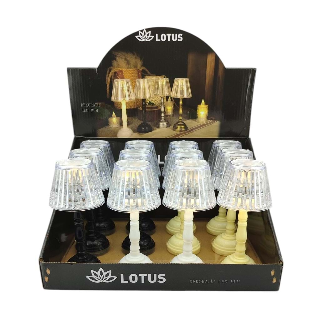 Lotus Dekoratif Led Mum Abajur Pm108 12*