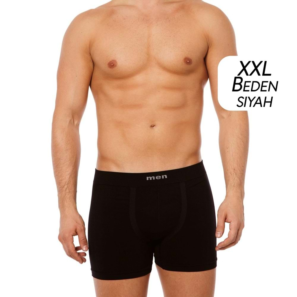 600 Layza Form Erkek Boxer Dikişsiz Siyah XXL