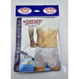 1013 Sedef Yıldız Likra Erkek Boxer Gri Xl