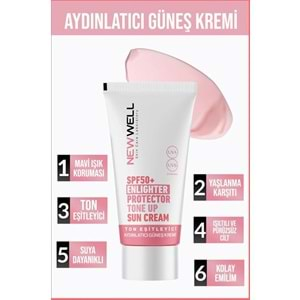 New Well Güneş Kremi Ton Eşitleyici Spf50+ Pembe