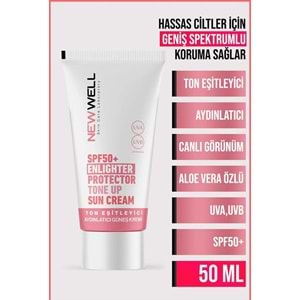 New Well Güneş Kremi Ton Eşitleyici Spf50+ Pembe