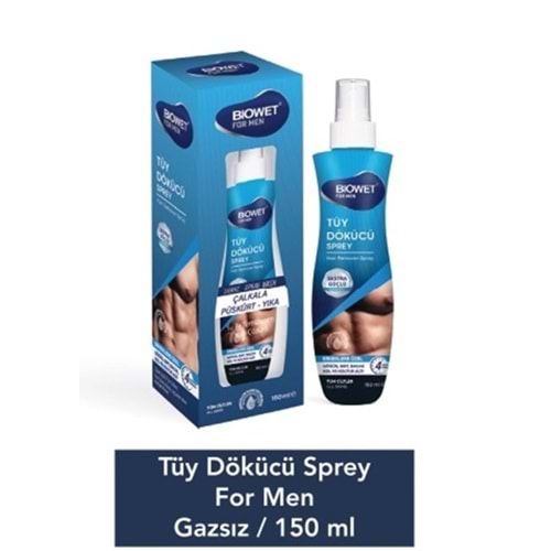 Biowet For Men Tüy Dökücü Gazsız Sprey Tüm Ciltler 150 Ml